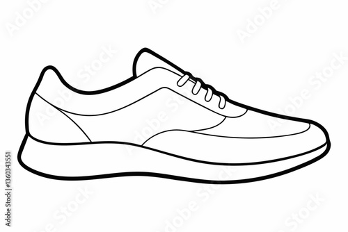 Sport sneakers vector illustration, casual footwear design
