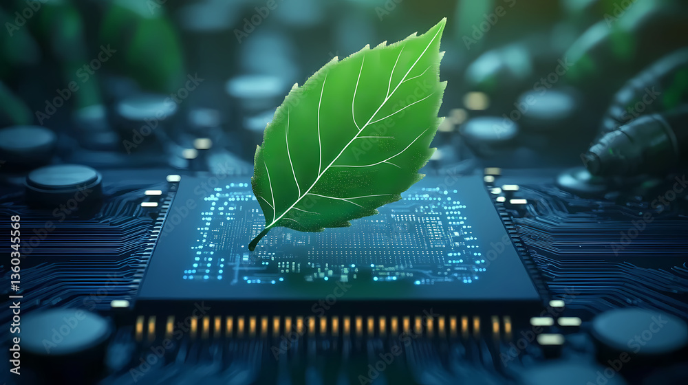 Circuit board with green leaf