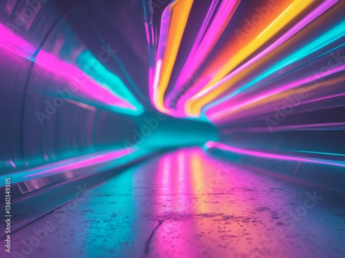 Abstract digital art piece that appears to be colorful light tunnel background