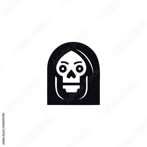 Lady Skull Head Logo. Elegant and Edgy Female Skull Emblem with Feminine Touch