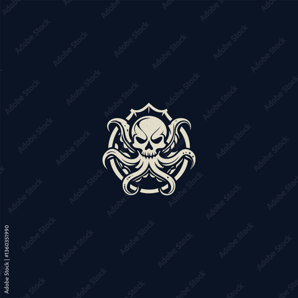 Fototapeta premium Kraken Skull Logo
