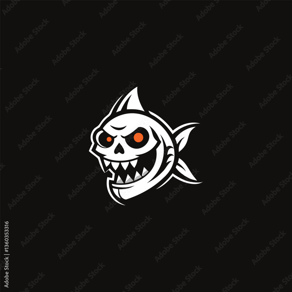 Fototapeta premium Fish Skull Logo