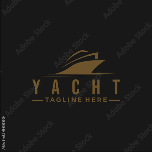 Cruise ship logo design concept vector template