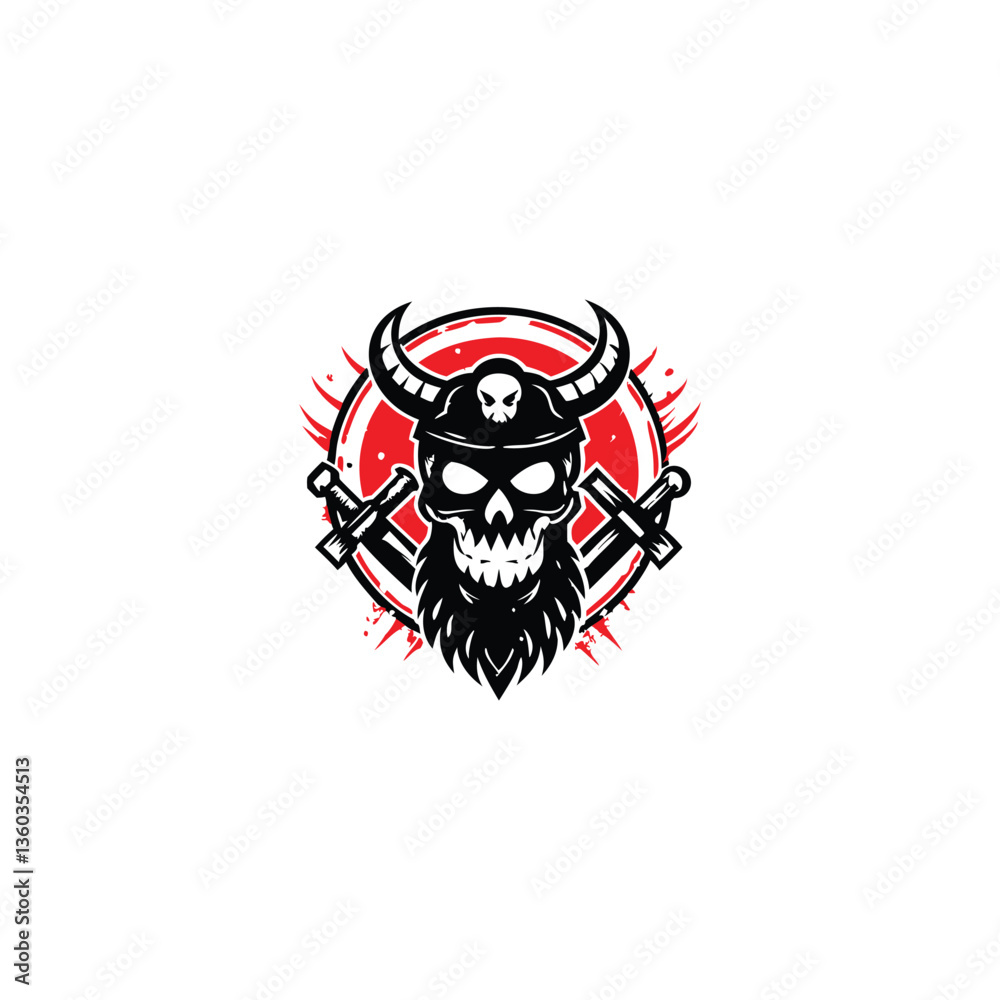 Fototapeta premium Executioner Skull Death Rustic Grunge Logo