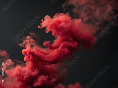 Dark red smoke fog black background appears to Abstract watercolor.