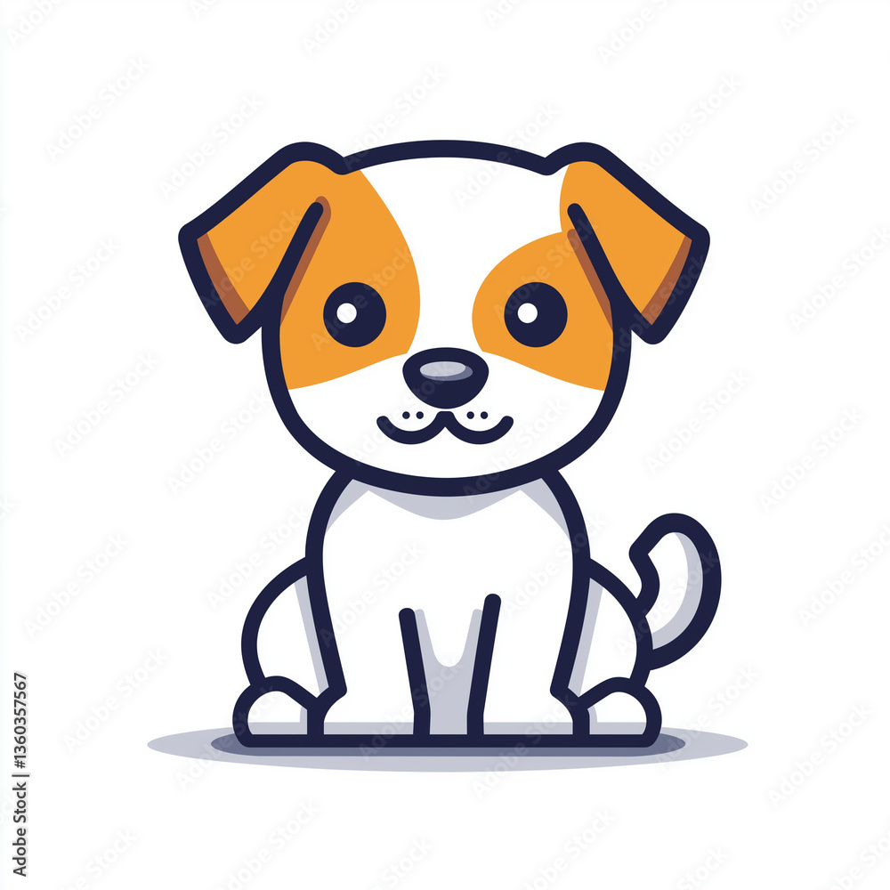Fototapeta premium Adorable Puppy Illustration Simple Vector Icon Design