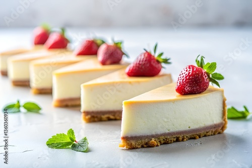 cheese cake slices in white background