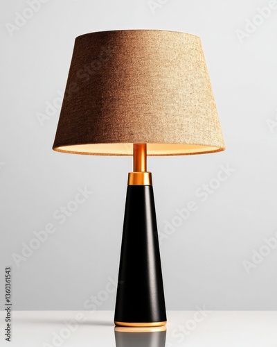 Wallpaper Mural Contemporary Minimalist Table Lamp Sculptural Brass-Accented Design in Black and Beige for Modern Interiors, Elegant Home Decor and Professional Styling Torontodigital.ca
