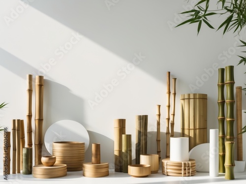 Collection of Various Bamboo Crafts and Tubes