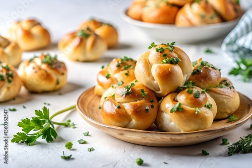 garlic knots in white background