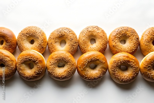 plain bagels in white background