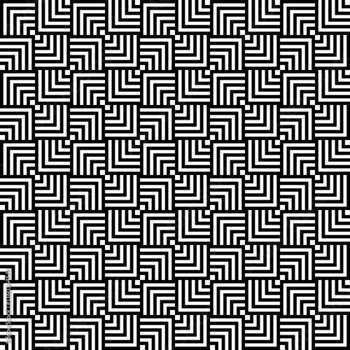 Black and white right angled striped square pattern