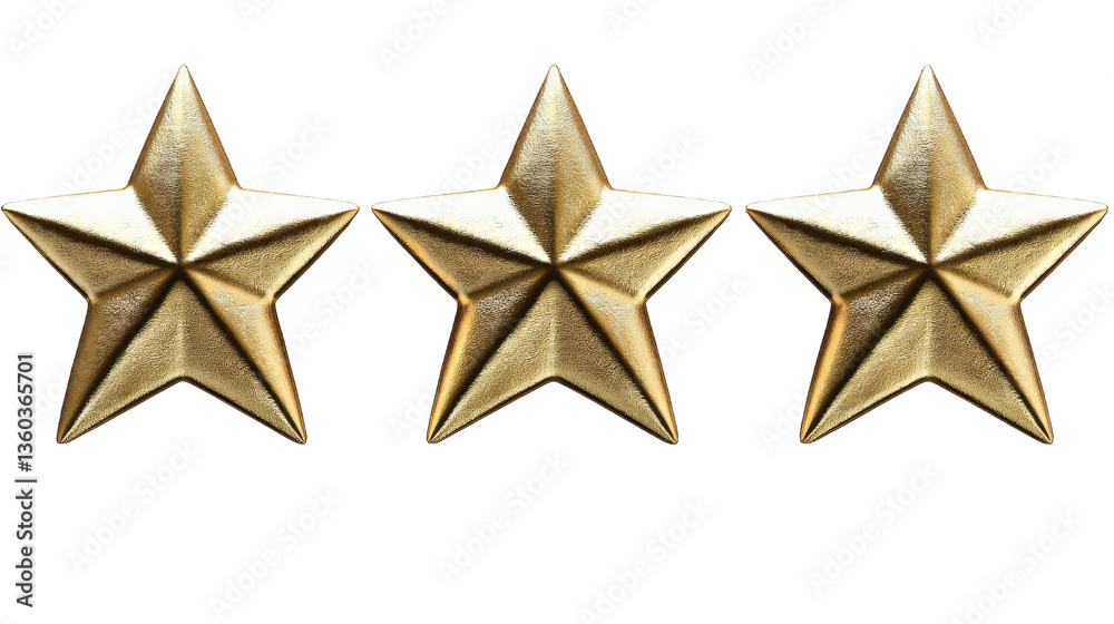 Three Gold Stars Rating Symbol Three Gold Stars Rating Symbol