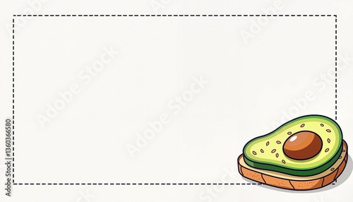 Avocado toast with egg on white background with copy space