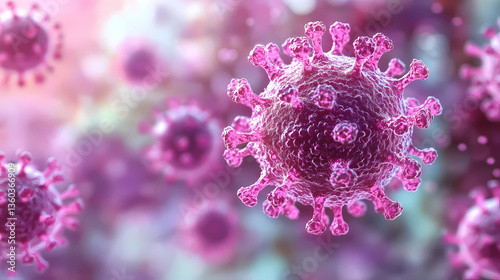 Microscopic illustration of virus cells