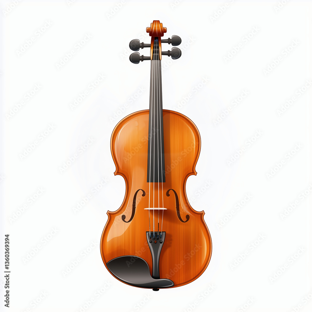 Fototapeta premium Elegant Violin Strings in Studio: Classical Musical Instrument and Artistic Craftsmanship for Symphony Performances and Education