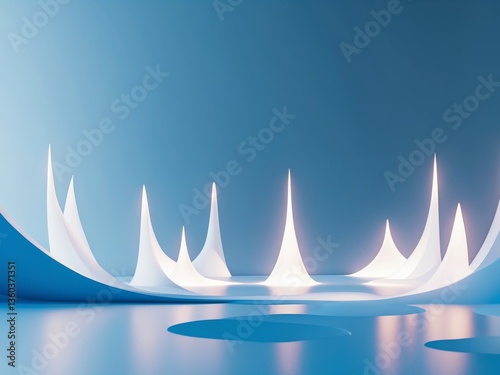 Abstract digital art piece that appears to be Blue background with glowing
