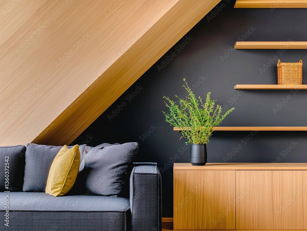 Modern attic living room
