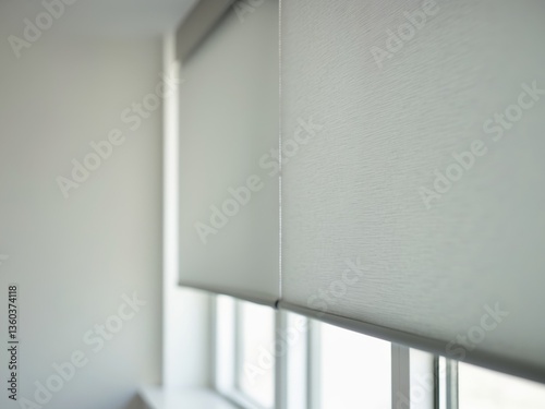 Modern Roller Shade for Windows - Light Gray or White Shade Design