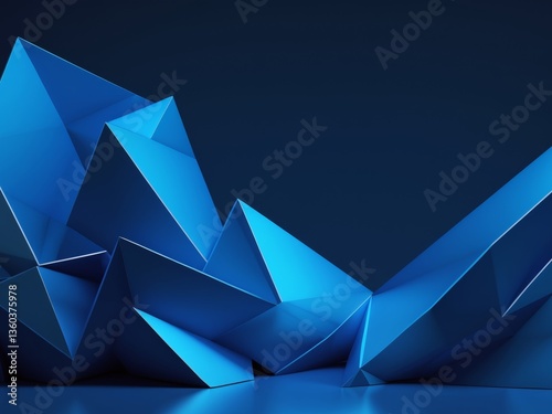 Abstract digital art piece dark blue background It geometric polygonal