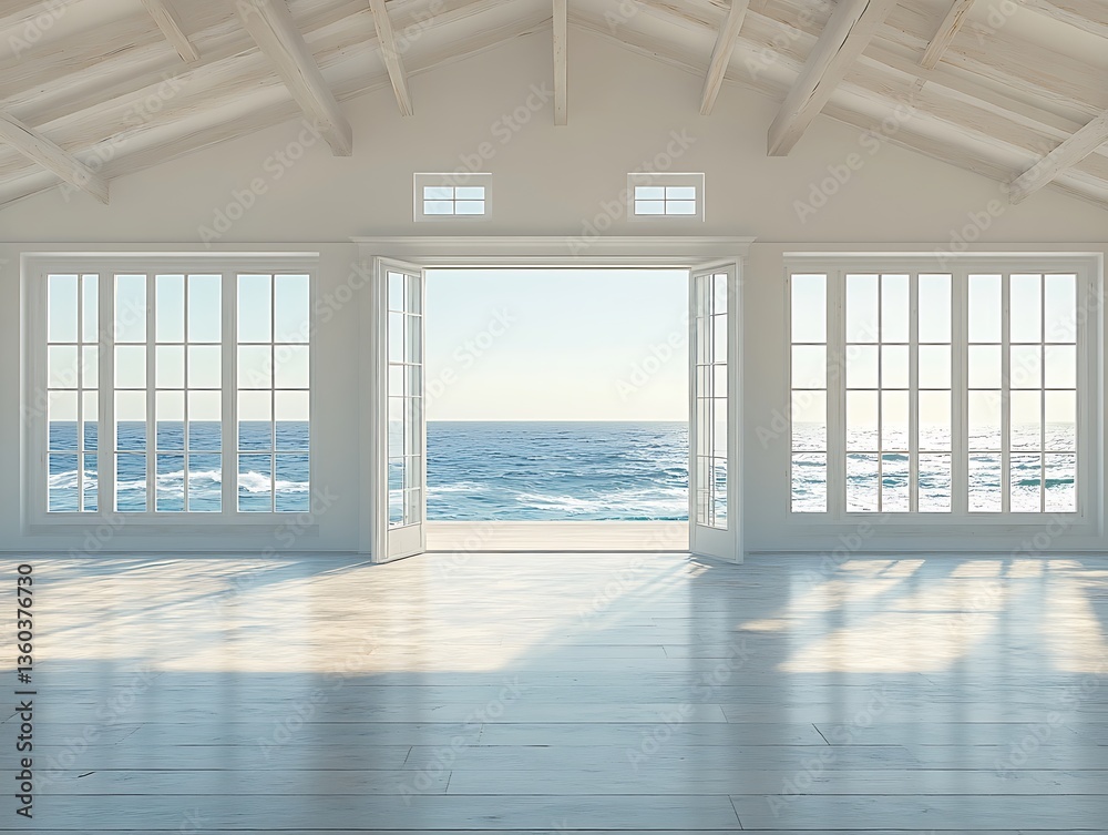 Fototapeta premium Ocean View Home Interior.