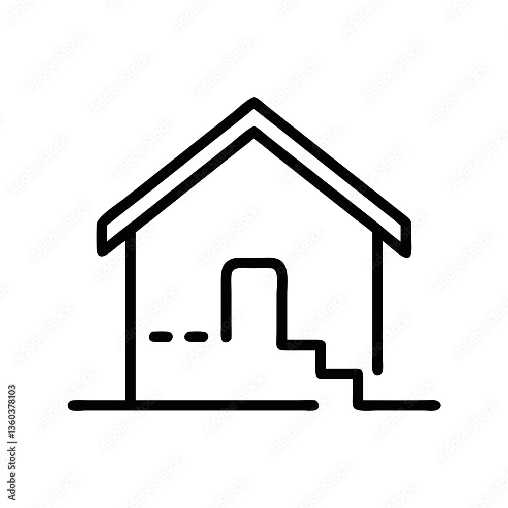 Accessibility ramp icon in minimalist style for home entrance Accessibility ramp icon in minimalist style for home entrance