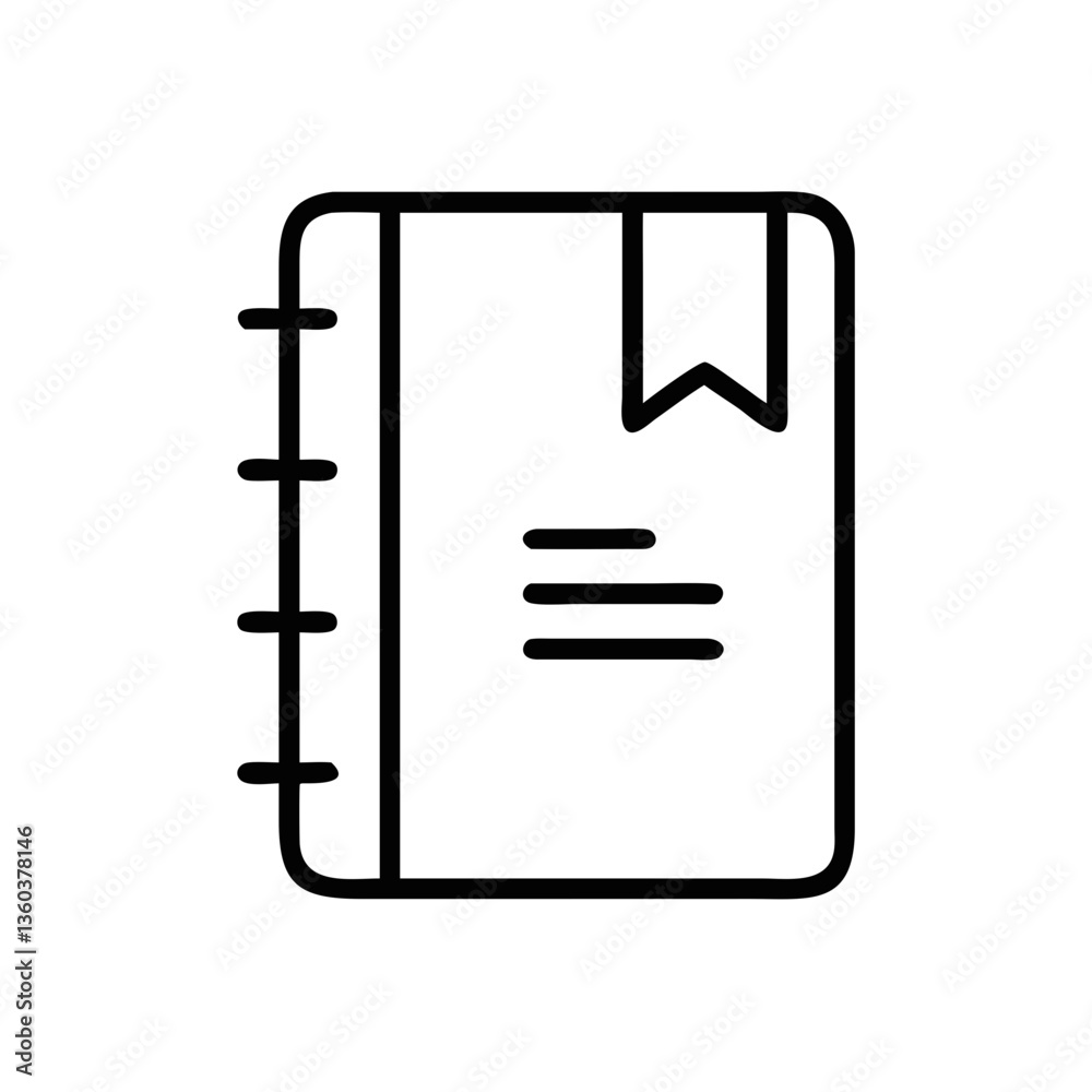 Journal with Bookmark Icon for Note-Taking Journal with Bookmark Icon for Note-Taking