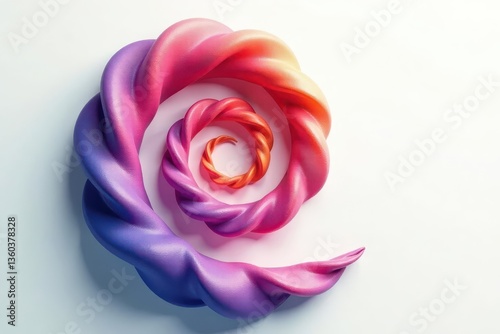 White background featuring a prominent, aesthetically pleasing Fibonacci spiral , pattern, concept