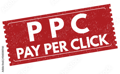 PPC ( Pay per click) grunge rubber stamp