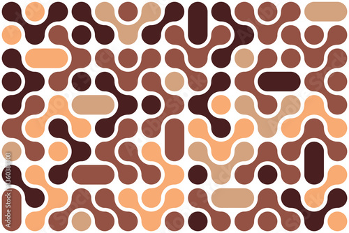 Warm toned geometric pattern with retro rounded shapes