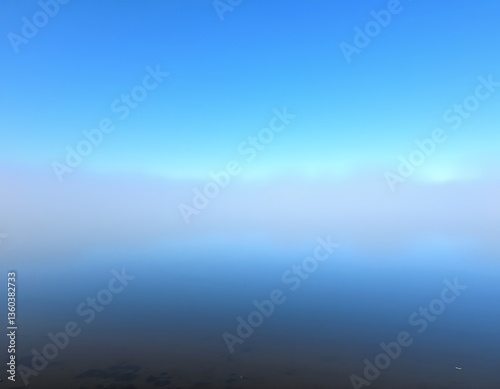 Wallpaper Mural Foggy Blue Horizon Over Water Torontodigital.ca