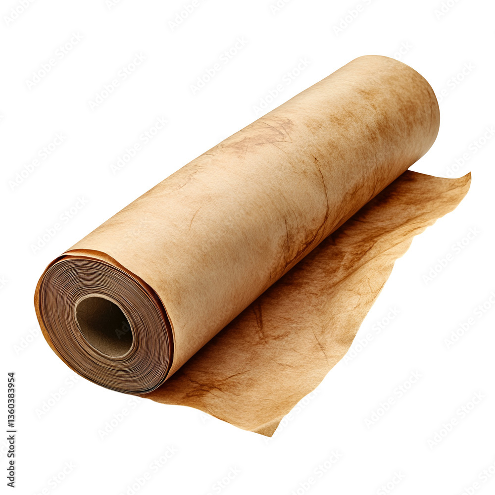 Aged Parchment Paper Roll Ancient Text Scroll Aged Parchment Paper Roll Ancient Text Scroll