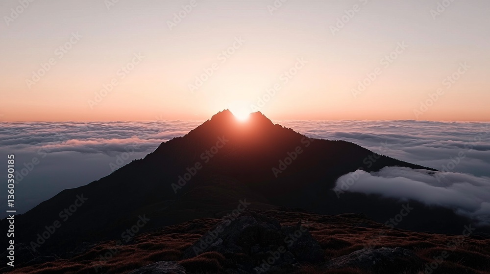 Sunrise peaks through clouds Sunrise peaks through clouds
