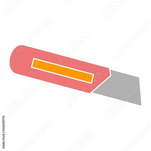 cutter knife icon, simple flat style, illustration, logo sign symbol pictogram template, for ui or ux isolated on white for mobile app, editable