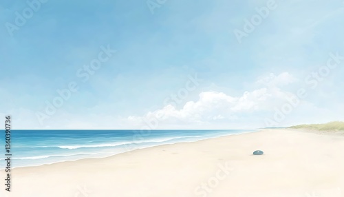 Serene Beachscape: Ocean for Sand, Sky.