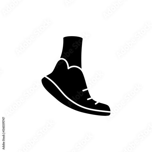 running shoe icon, simple flat style, vector illustration symbol sign logo template pictogram, for ui or ux isolated on white for mobile app, editable