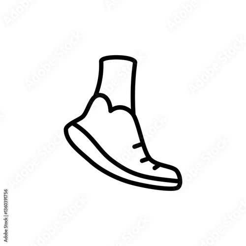 running shoe icon, simple flat style, vector illustration symbol sign logo template pictogram, for ui or ux isolated on white for mobile app, editable