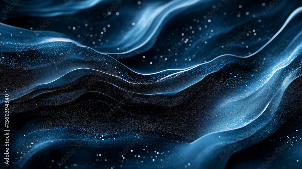Fototapeta premium Moody abstract blue background with a soft gradient and grainy texture, adding a classic, cinematic feel. Cover wallpaper, banner, or background design.