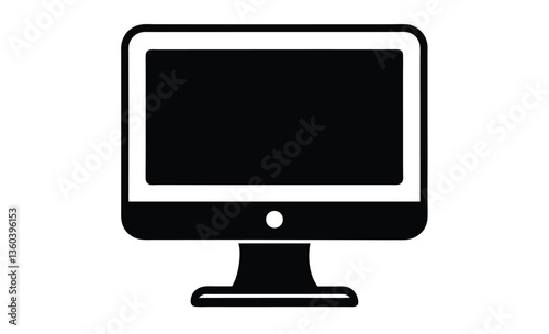 LED monitor icon silhouette, monitor, led icon vector design template