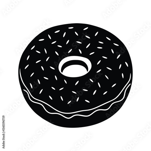 A donut silhouette vector art illustration