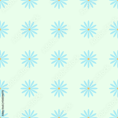 Vector seamless floral pattern with pastel-colored flowers. Soft and delicate background featuring small flowers scattered evenly across the design. Ideal for printing on various surfaces.