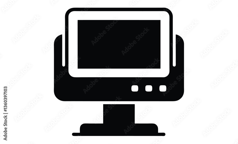 LED monitor icon silhouette, monitor, led icon vector design template LED monitor icon silhouette, monitor, led icon vector design template