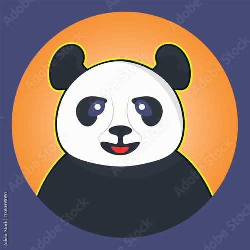 Panda cartoon vector illustration in flat style