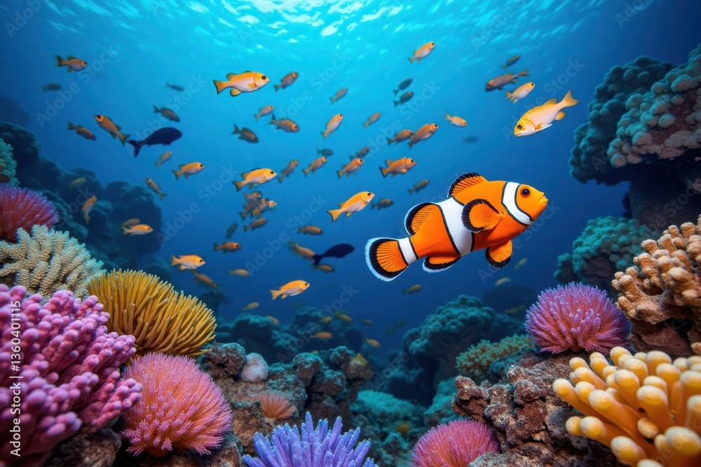 Fototapeta premium coral reef and fish