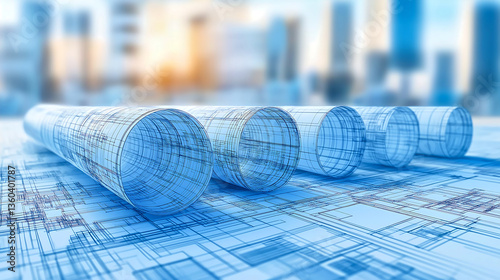 Close-up of blueprints symbolizing architectural planning and precision in design