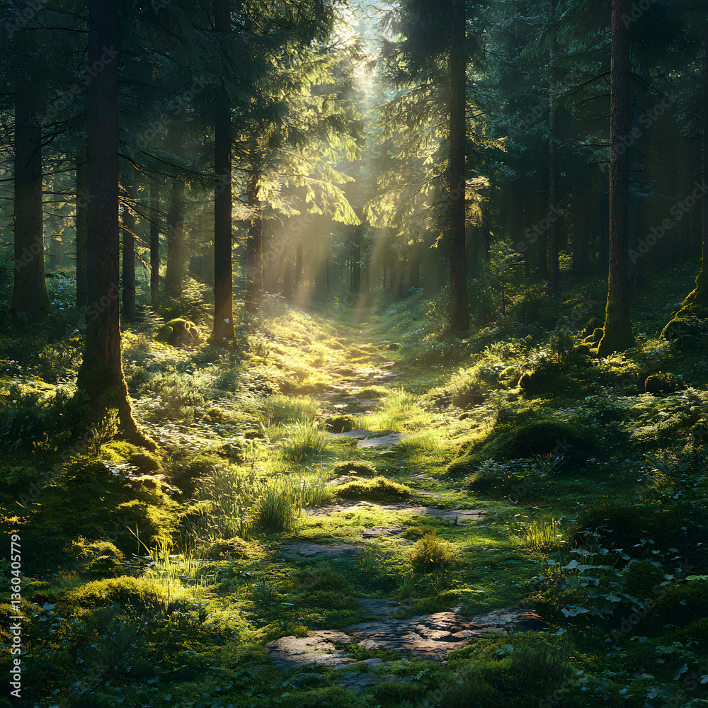 Fototapeta premium forest in the fog