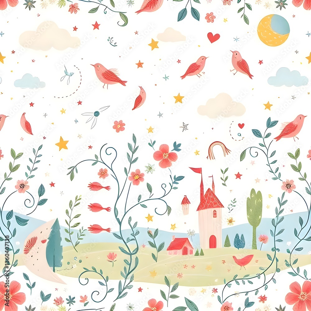 Seamless traditional fabric pattern with intricate timeless designs. Seamless traditional fabric pattern with intricate timeless designs.