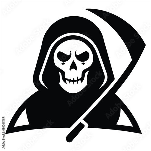 Grim reaper lacrosse sticker icon silhouette vector 
