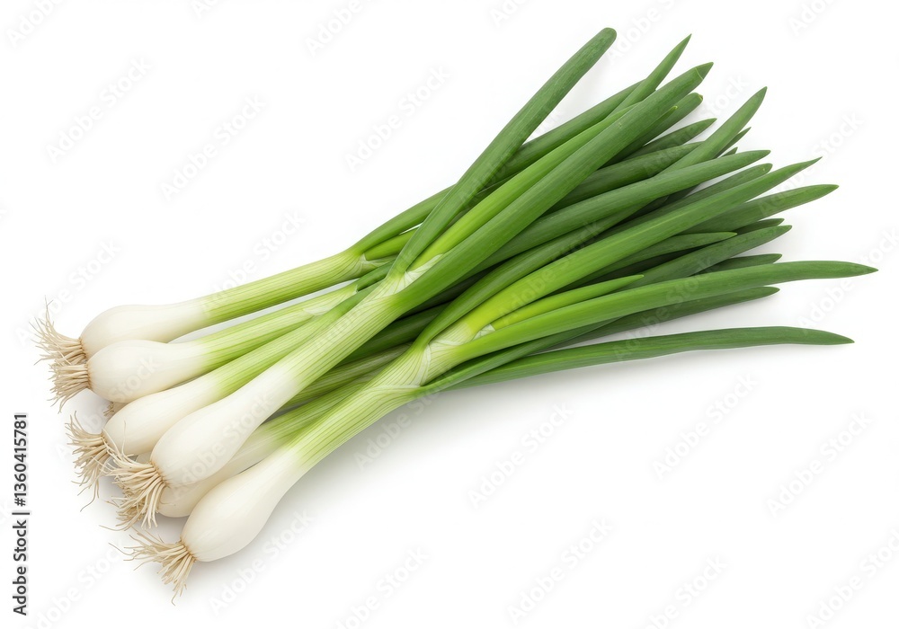 Fresh bunch of green onions isolated on white background Fresh bunch of green onions isolated on white background