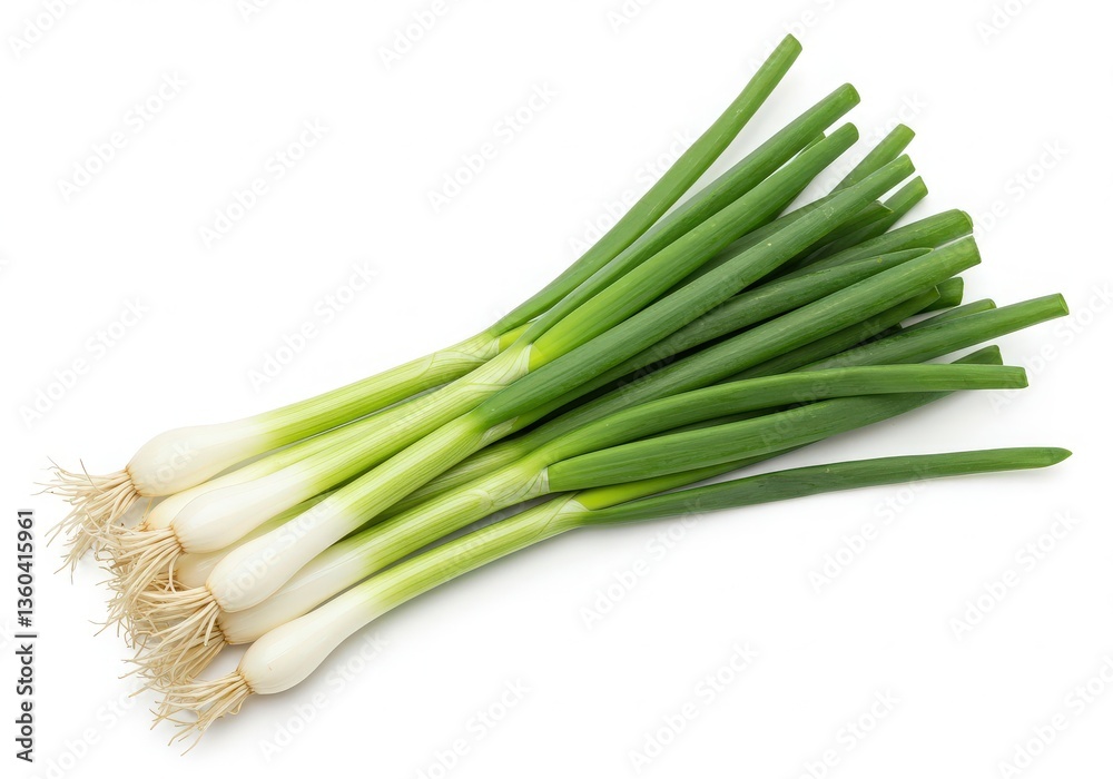 Fresh bunch of green onions isolated on white background Fresh bunch of green onions isolated on white background